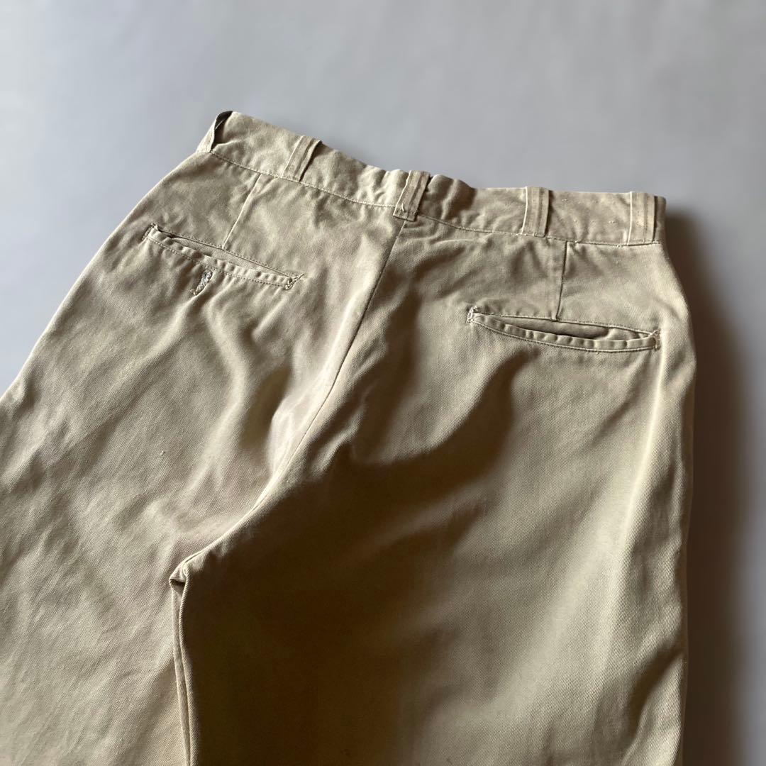 70s US ARMY コットンチノパンツ カーキ w29 l29 アメリカ軍
