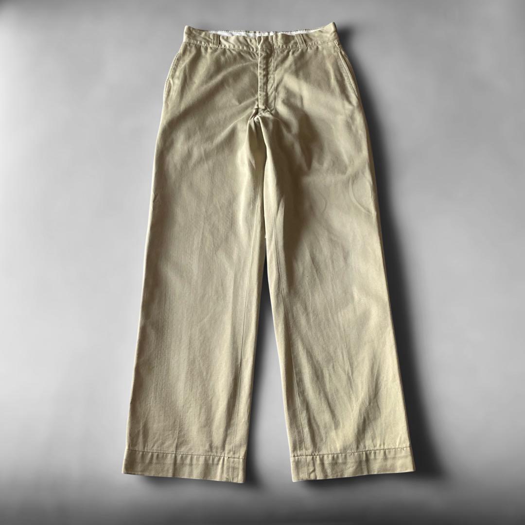 70s US ARMY コットンチノパンツ カーキ w29 l29 アメリカ軍
