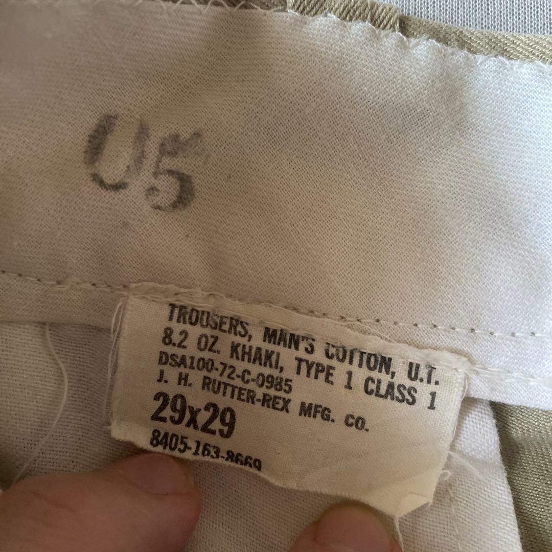 70s US ARMY コットンチノパンツ カーキ w29 l29 アメリカ軍