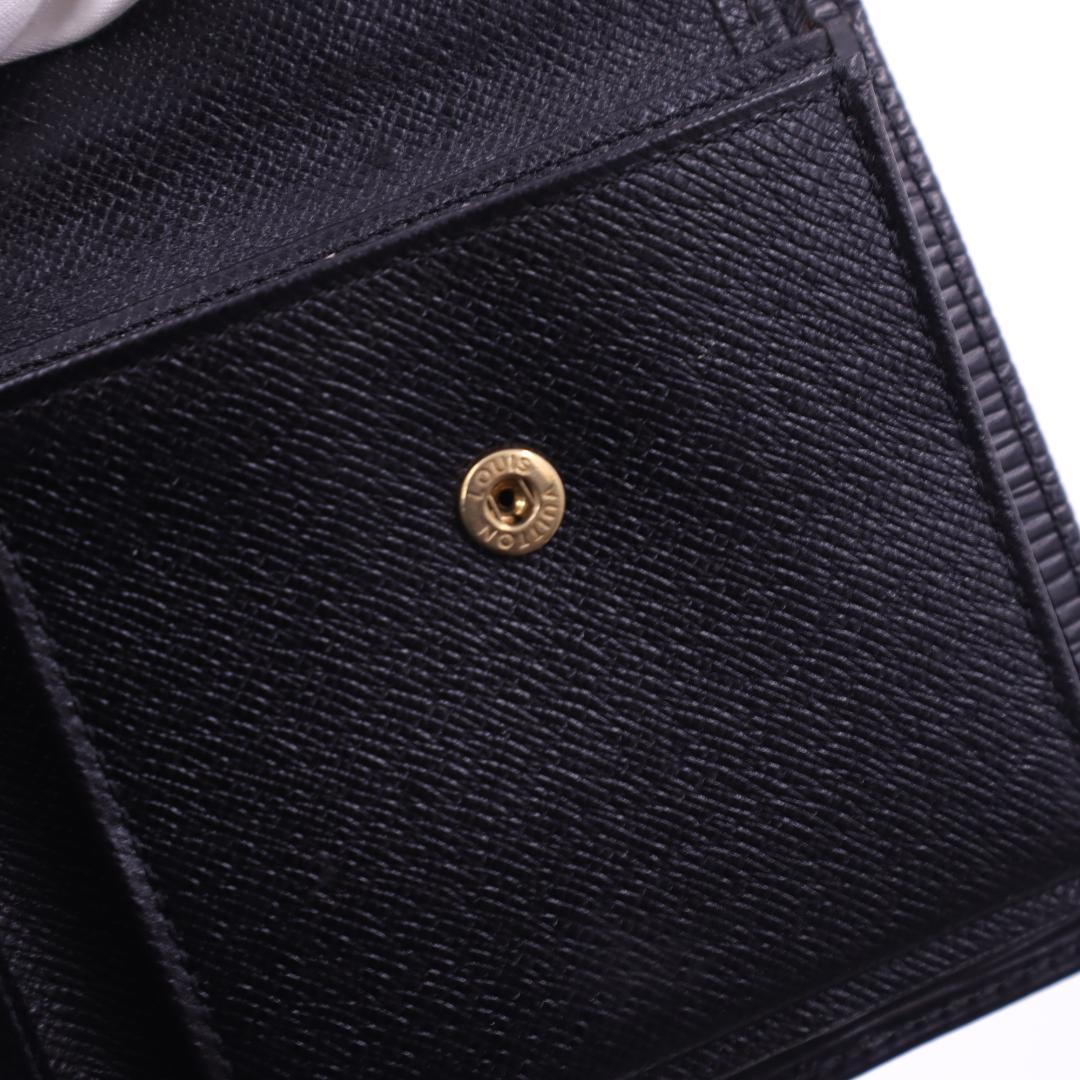 ルイヴィトン エピ 二つ折り財布 ブラック ポルト ビエ カルトクレディモネ 黒