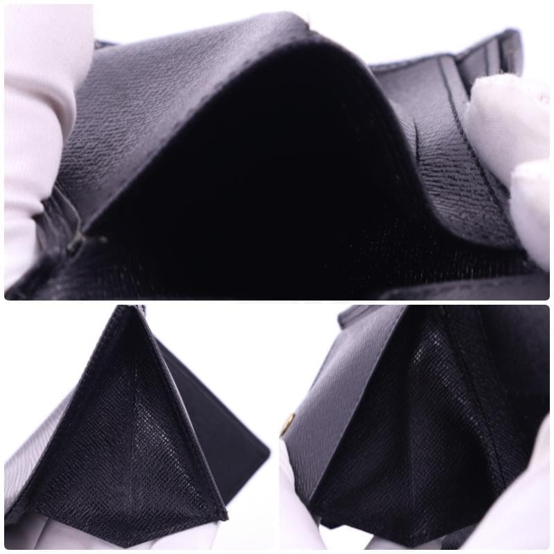 ルイヴィトン エピ 二つ折り財布 ブラック ポルト ビエ カルトクレディモネ 黒