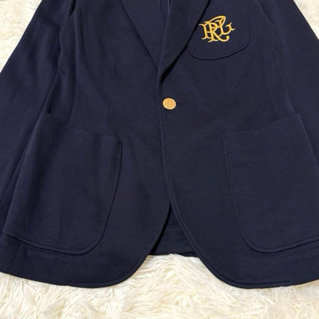 【ラルフローレン】テーラードジャケット 紺ブレ 金ボタン ロゴ刺繍 6 L