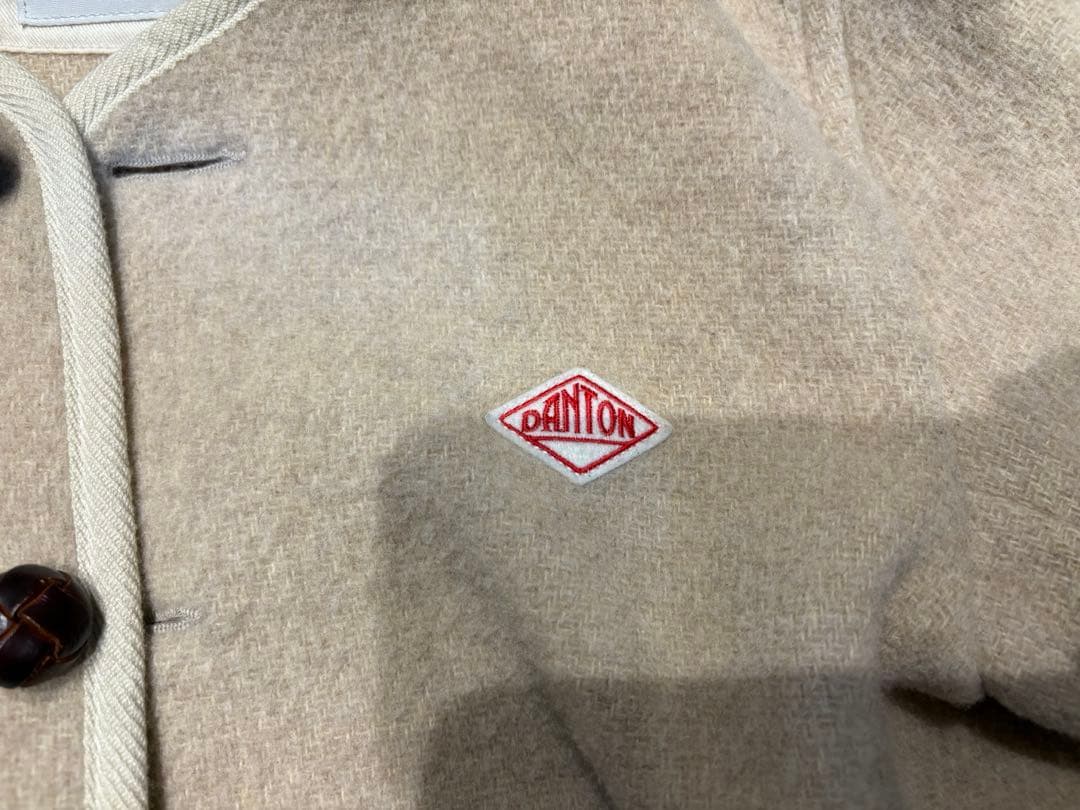 DANTON ウールモッサノーカラージャケットコート くるみボタン 36ダントン