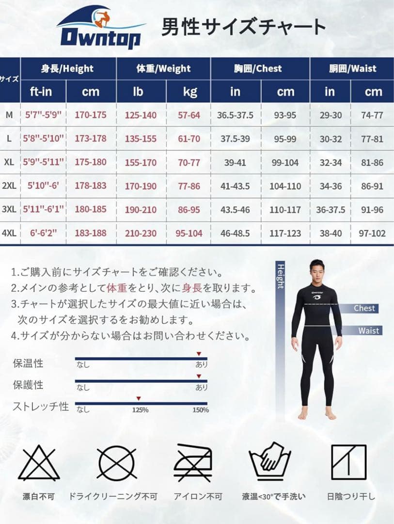 ウエットスーツ　フルスーツ　3ミリ　サイズL