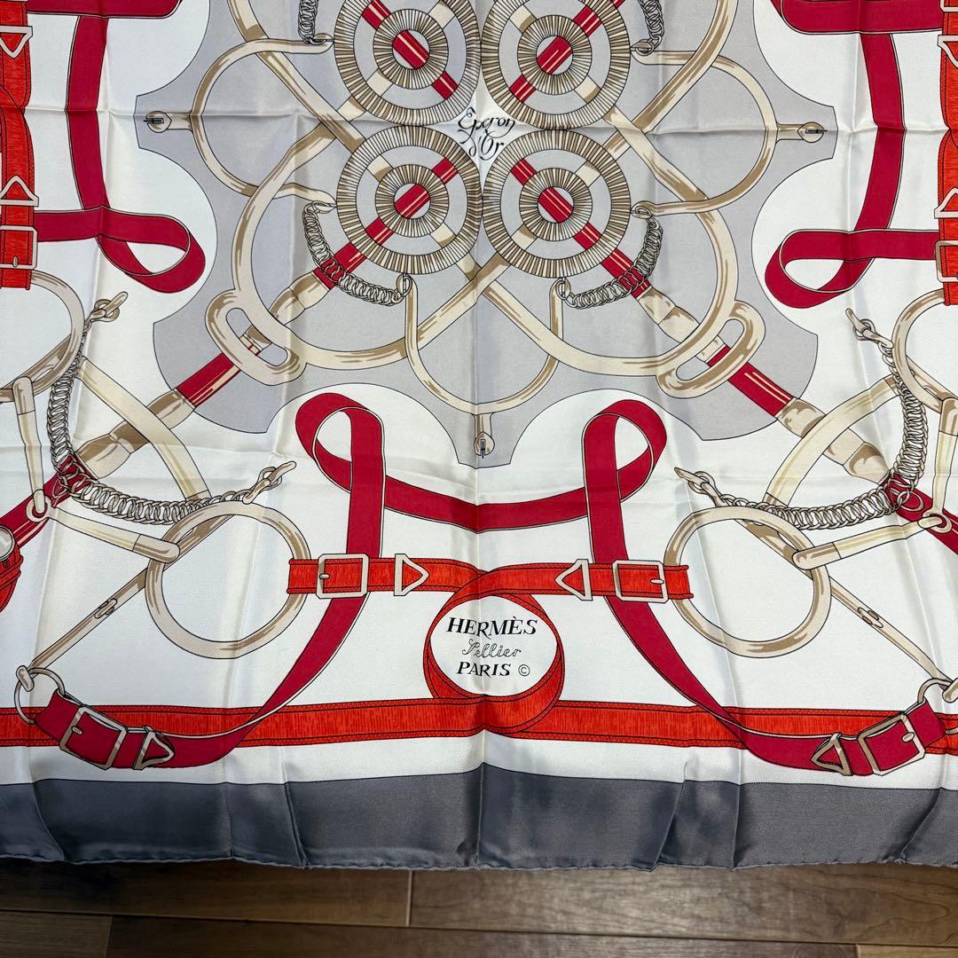 エルメス カレ 90 エプロン ドール シルク スカーフ バンダナ