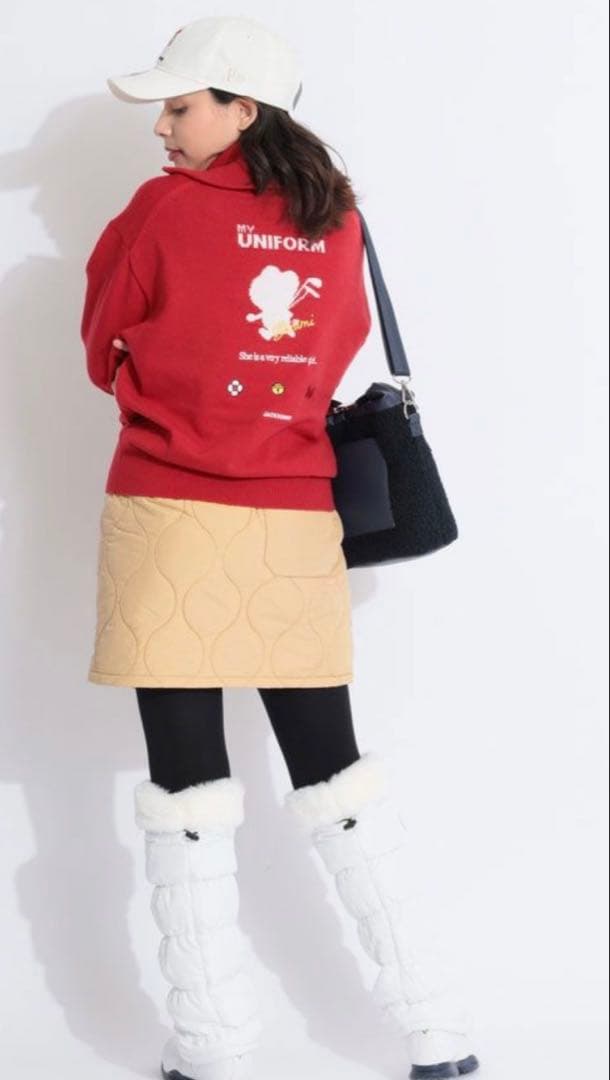 Jack Bunny!ドラえもん ダブルジャガードハーフジップニットプルオーバ