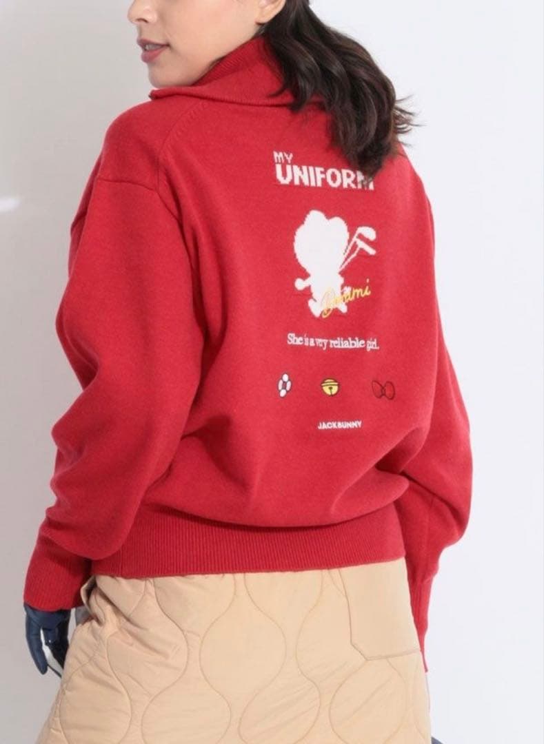 Jack Bunny!ドラえもん ダブルジャガードハーフジップニットプルオーバ