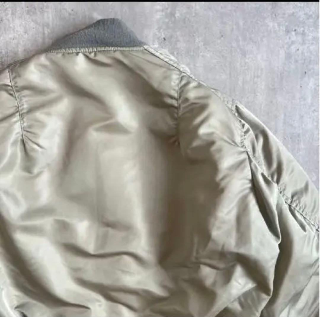 90s　アルファインダストリーズ　USA製　シルバー　MA-1　ジャケット　M