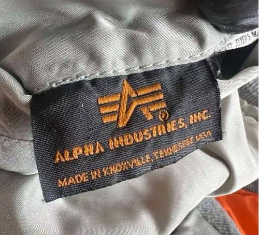 90s　アルファインダストリーズ　USA製　シルバー　MA-1　ジャケット　M