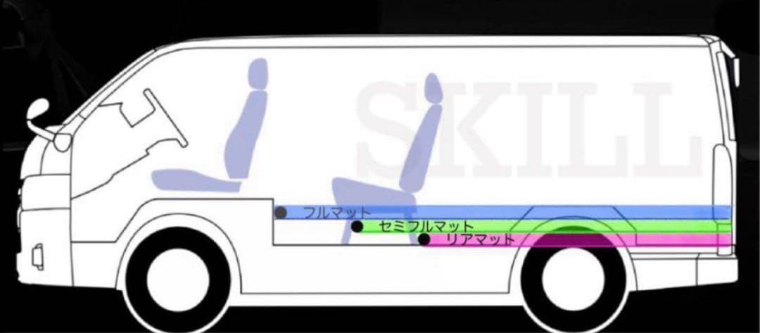 ハイエース　スーパーGL ワイドボデー用リアマット　ブラックアッシュ