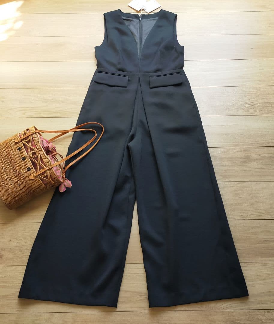 新品CADUNE カデュネ ハートカットオールインワン 黒36サイズ