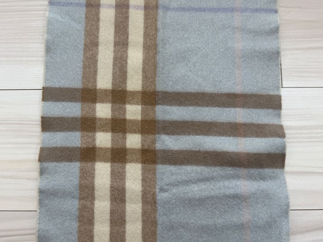 バーバリー　BURBERRY カシミヤ　マフラー　ブルー　チェック