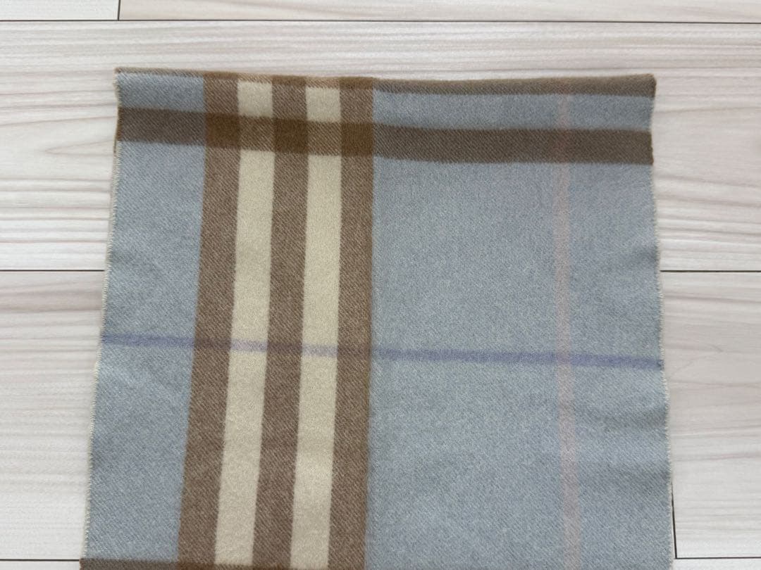 バーバリー　BURBERRY カシミヤ　マフラー　ブルー　チェック