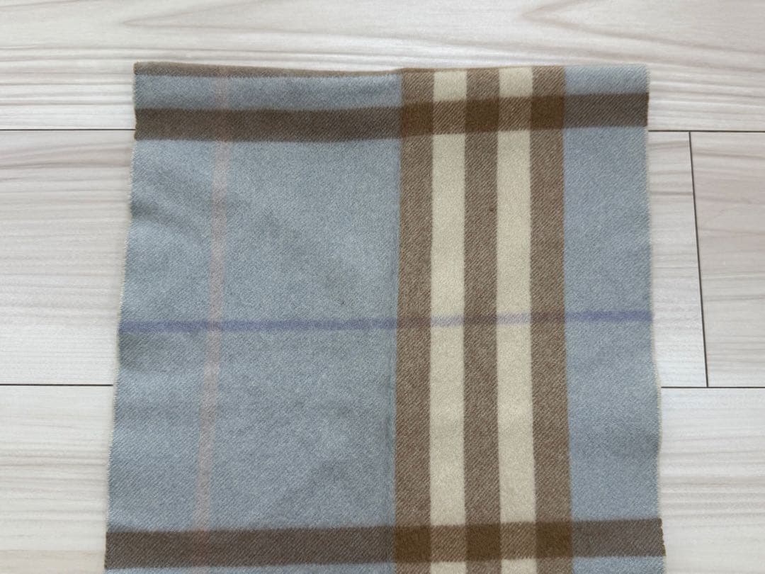 バーバリー　BURBERRY カシミヤ　マフラー　ブルー　チェック