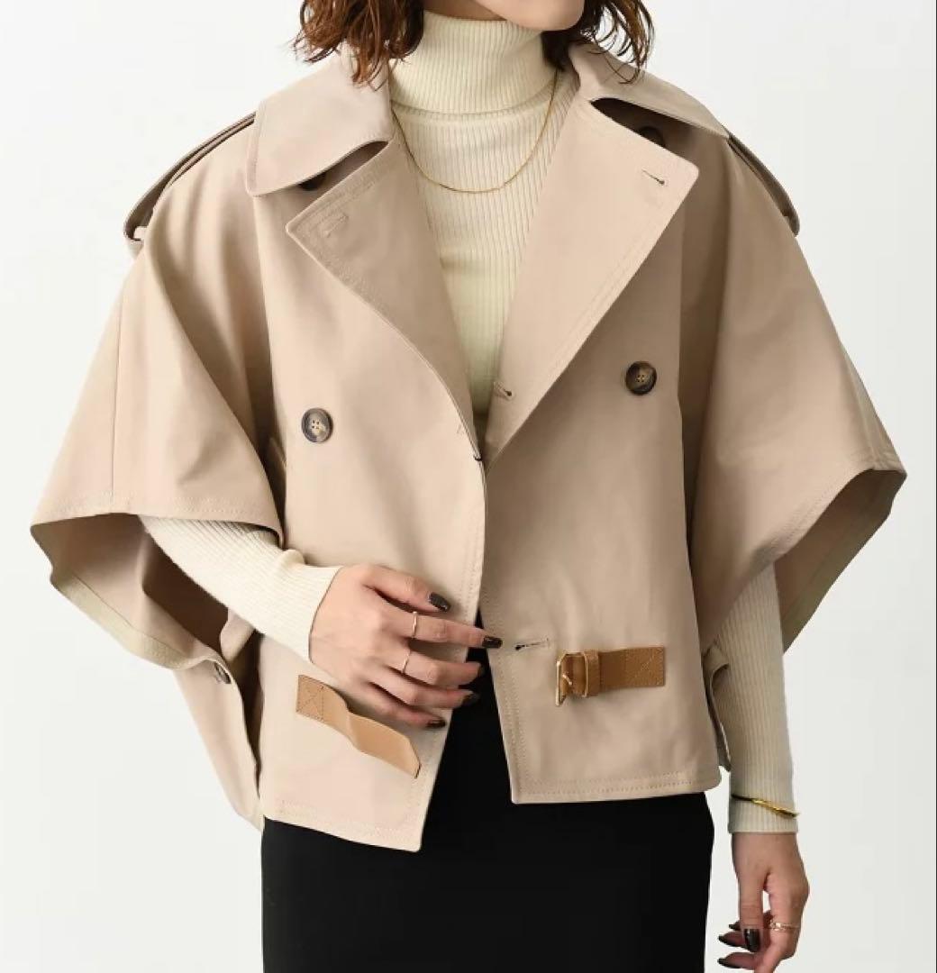 美品✨ MaxMara DRAVA トレンチケープ サンド UNICA 革ベルト