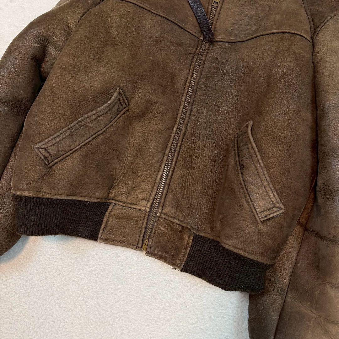 SIZE40 SCHOTT B-6 ムートン USA製 肉厚 極暖 羊革 ボア