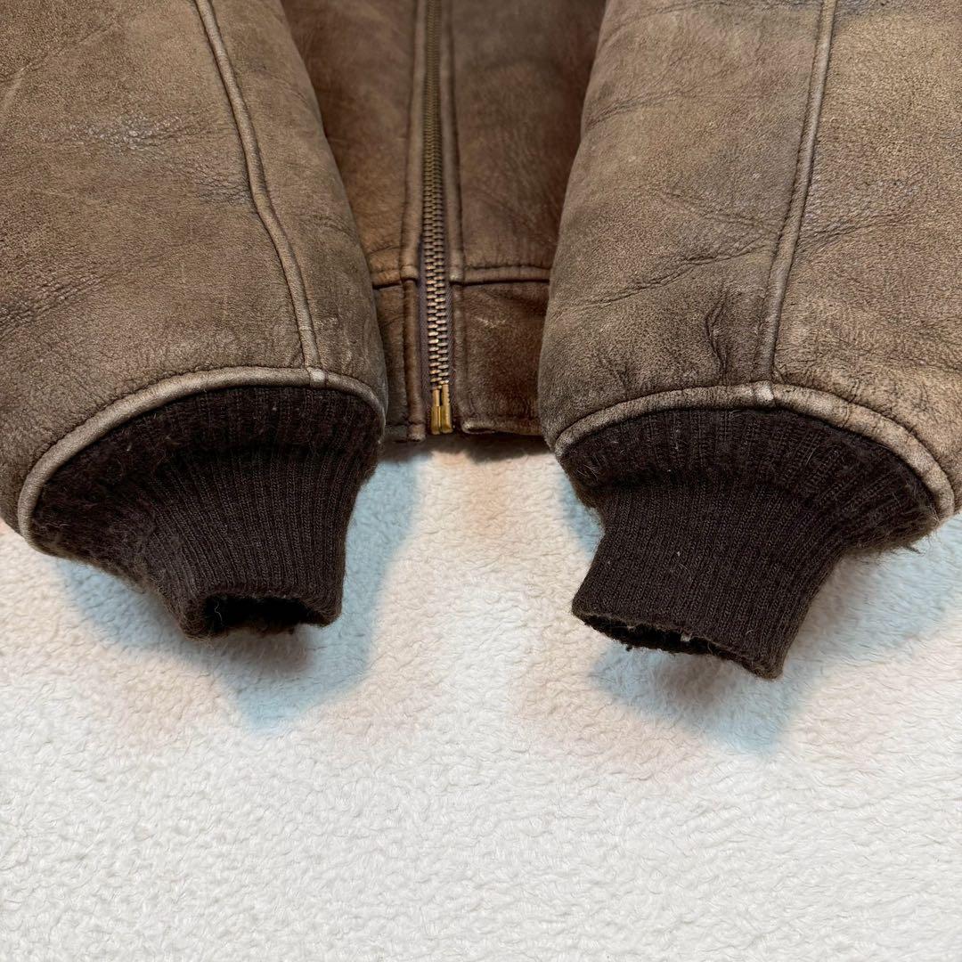 SIZE40 SCHOTT B-6 ムートン USA製 肉厚 極暖 羊革 ボア