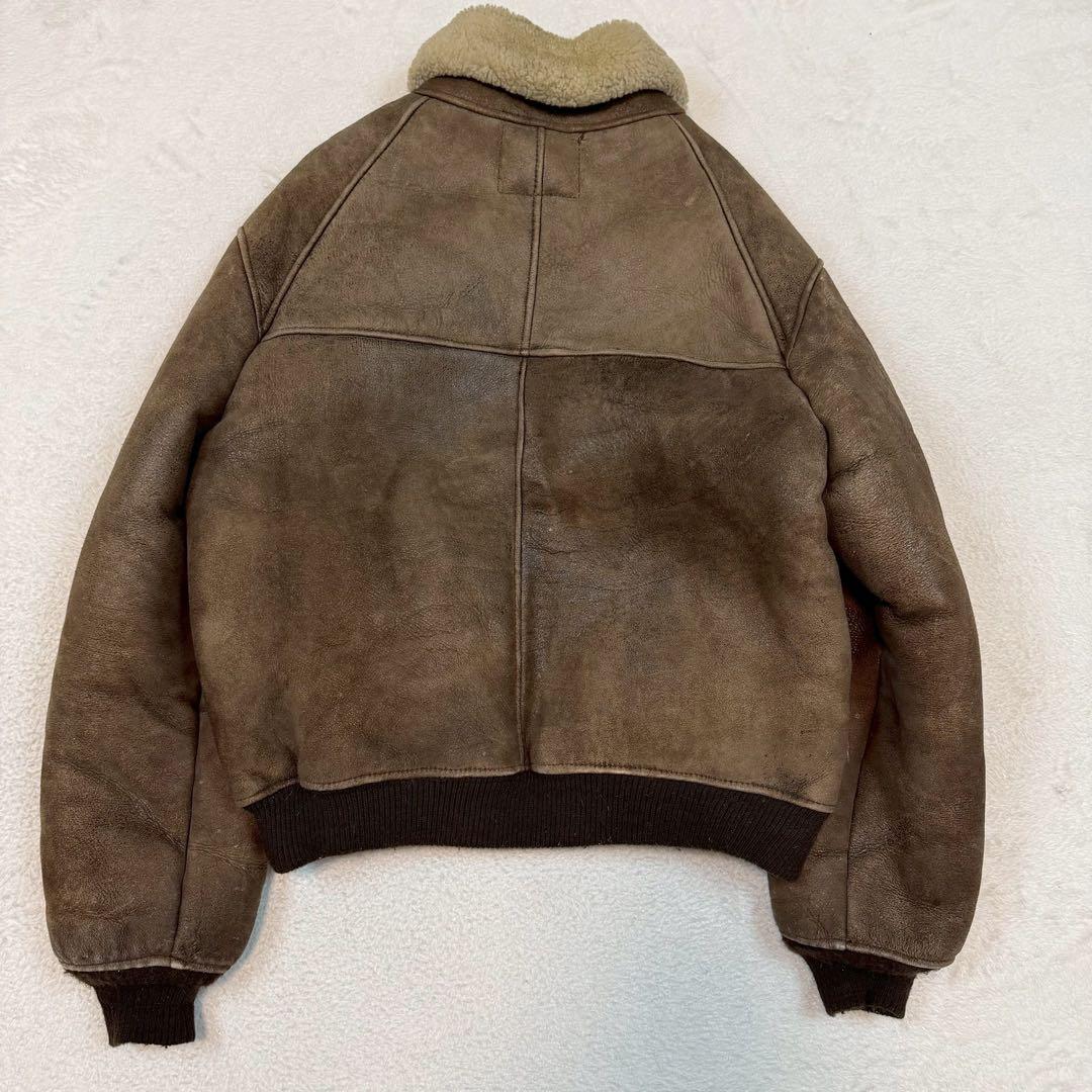 SIZE40 SCHOTT B-6 ムートン USA製 肉厚 極暖 羊革 ボア