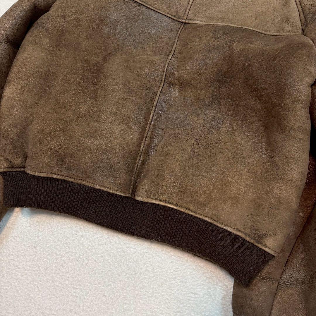 SIZE40 SCHOTT B-6 ムートン USA製 肉厚 極暖 羊革 ボア