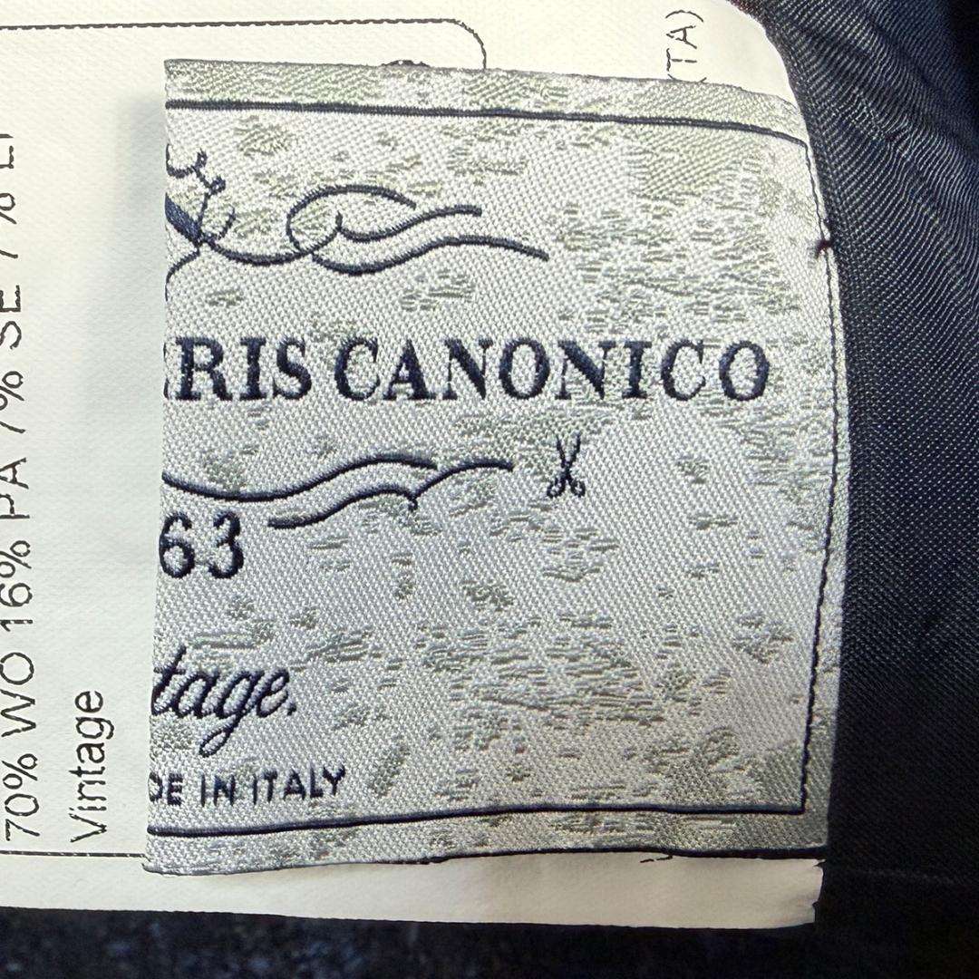 J6027 超美品 タリアトーレ カノニコ生地秋冬向けツイードジャケット 紺50