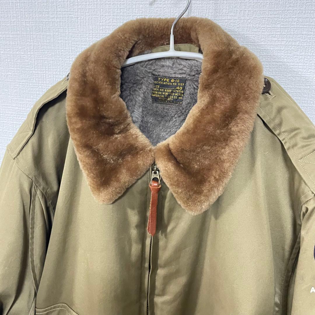 バズリクソンズ　USAF フライトジャケット　B-10 赤リブ　襟ボア　40