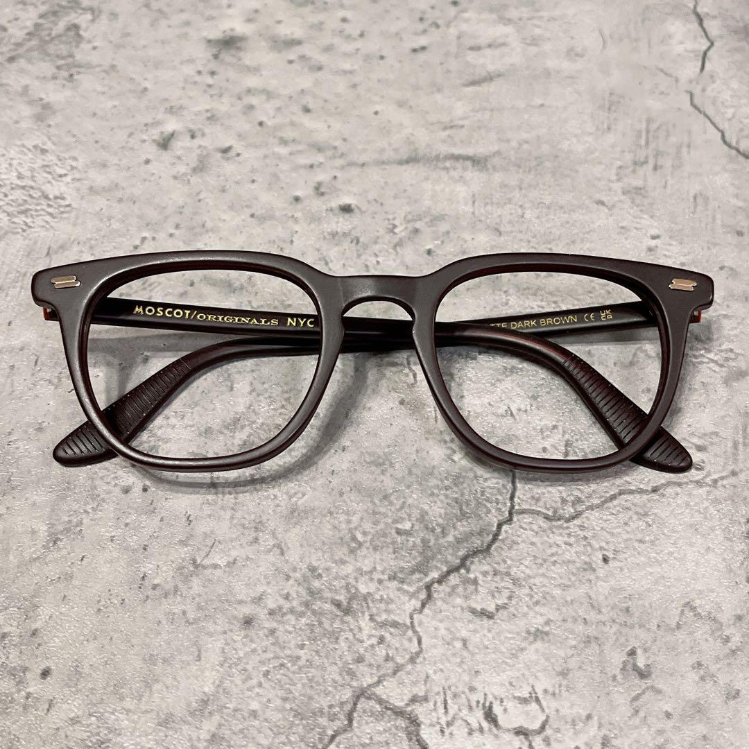 希少 美品 MOSCOT TATAH ダークブラウン サングラス フレームのみ