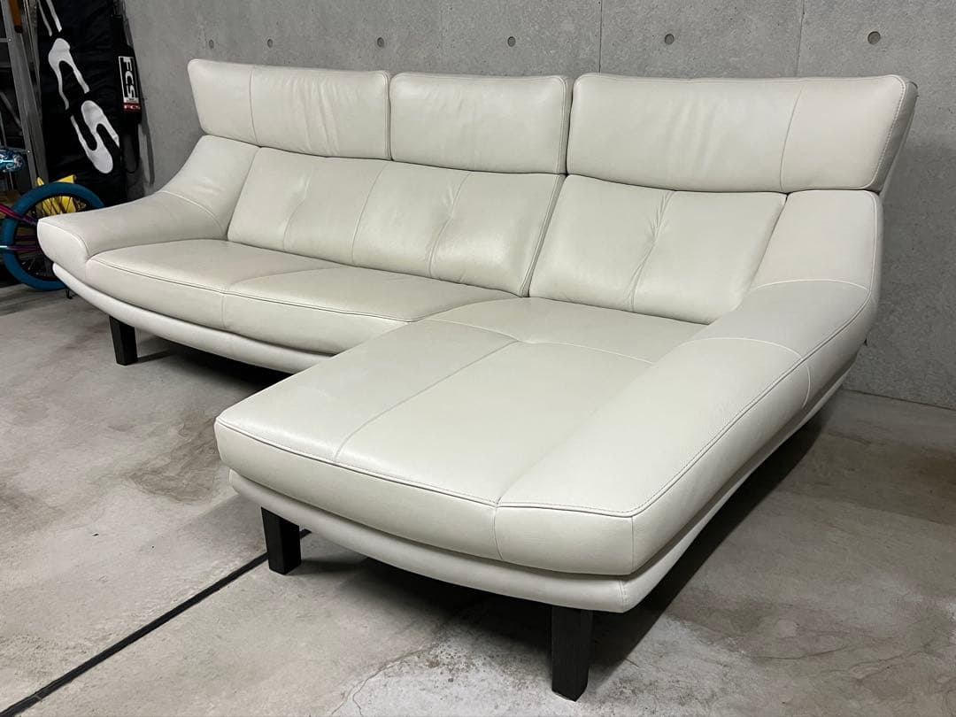 【tjhs】カリモク家具 ZU4649 左肘シェーズロングソファ