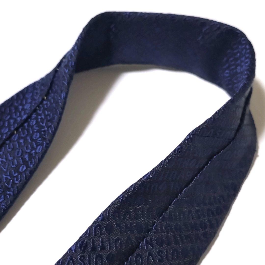 LOUIS VUITTON ルイヴィトン ネクタイ ロゴ総柄 ダークネイビー