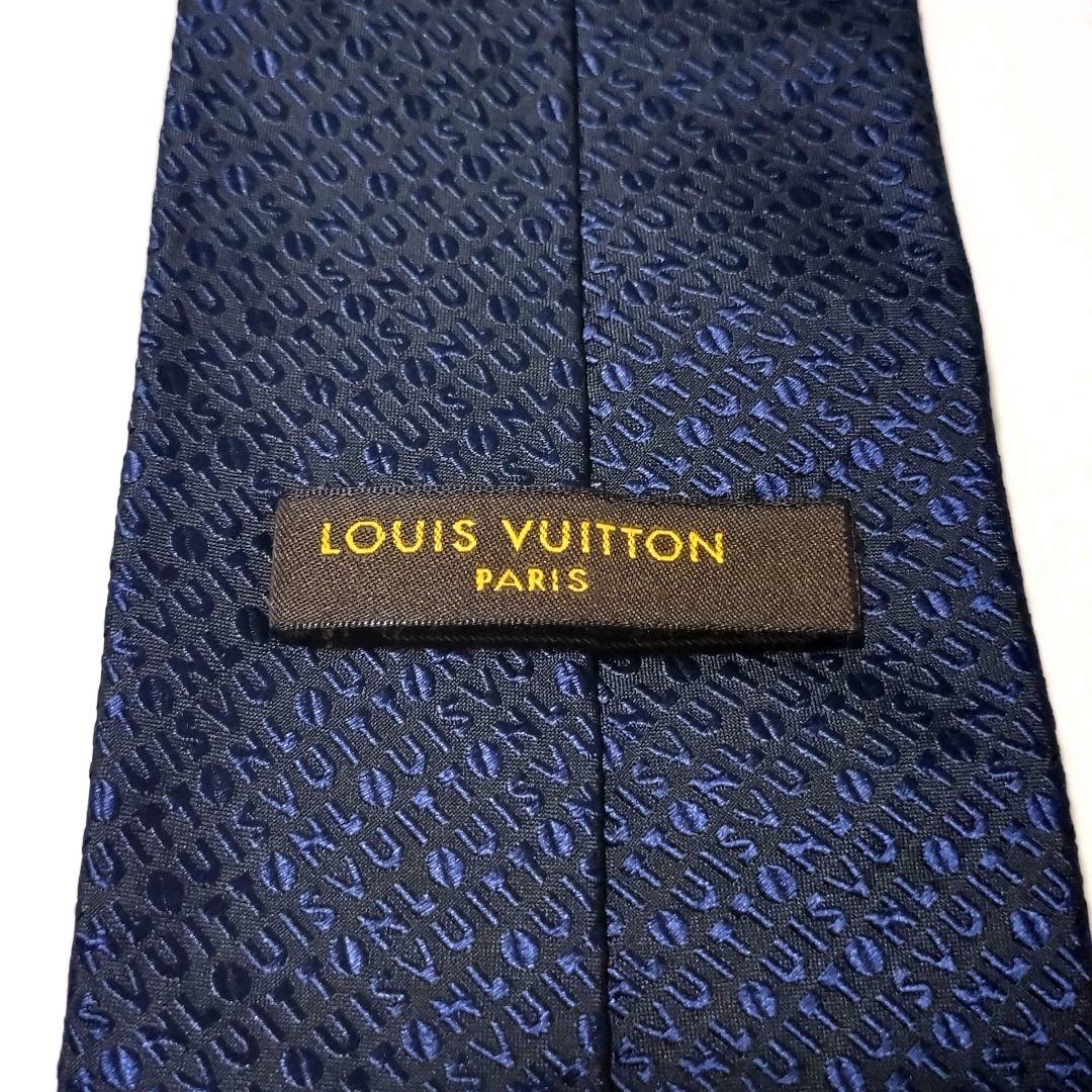 LOUIS VUITTON ルイヴィトン ネクタイ ロゴ総柄 ダークネイビー
