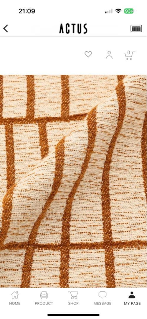 アクタス　actus ジャガード織ブランケット　スロー　新品