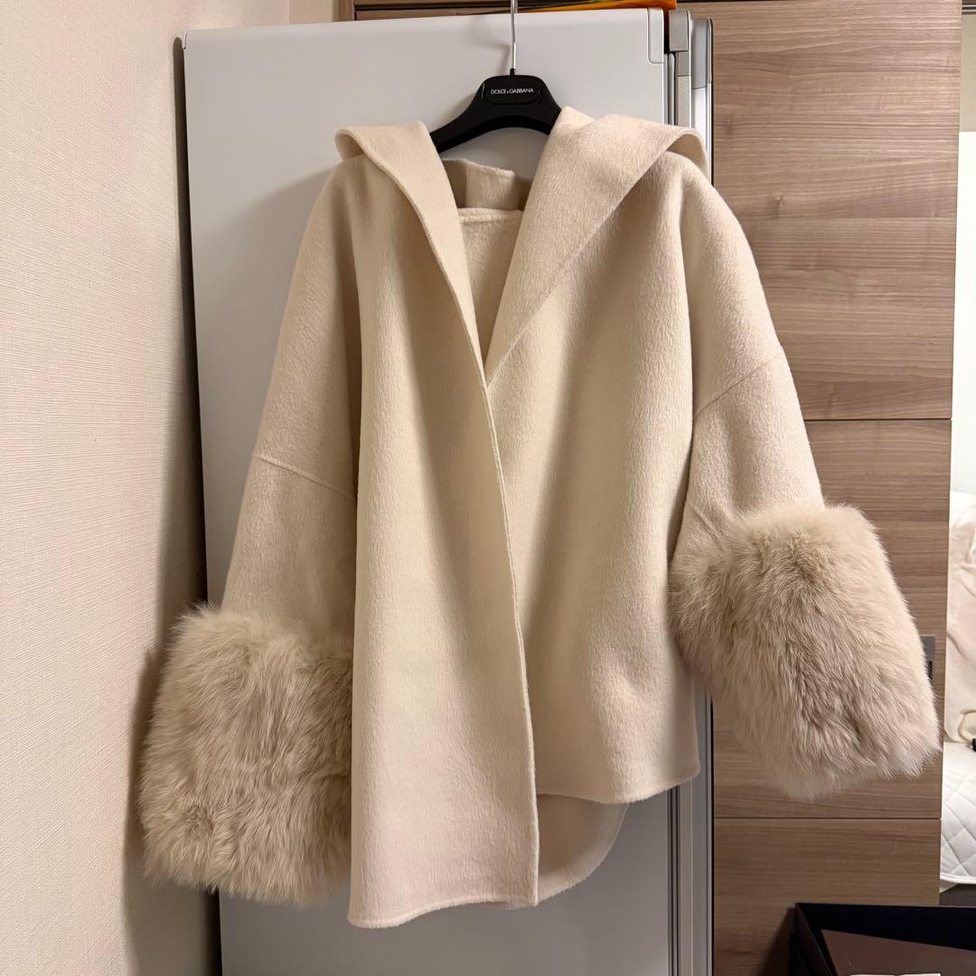 フード付き foxファーコート