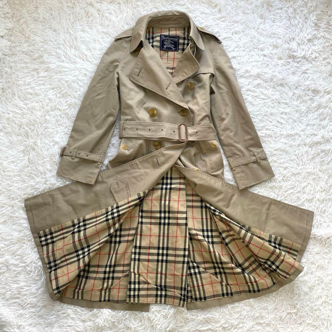 バーバリーズ　トレンチコート　ロング　裏地　ノバチェック　ベルト　ベージュ