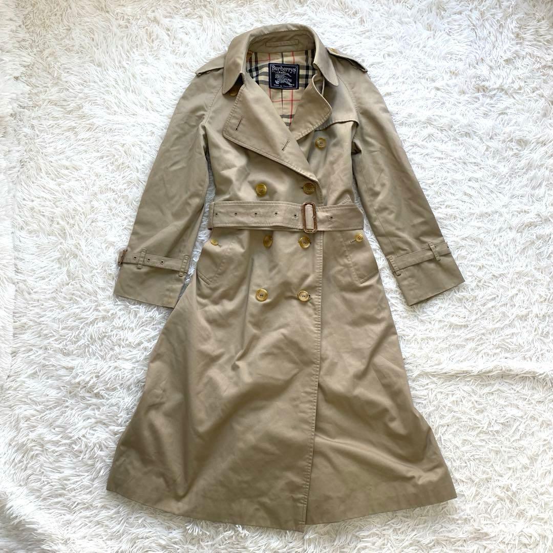バーバリーズ　トレンチコート　ロング　裏地　ノバチェック　ベルト　ベージュ
