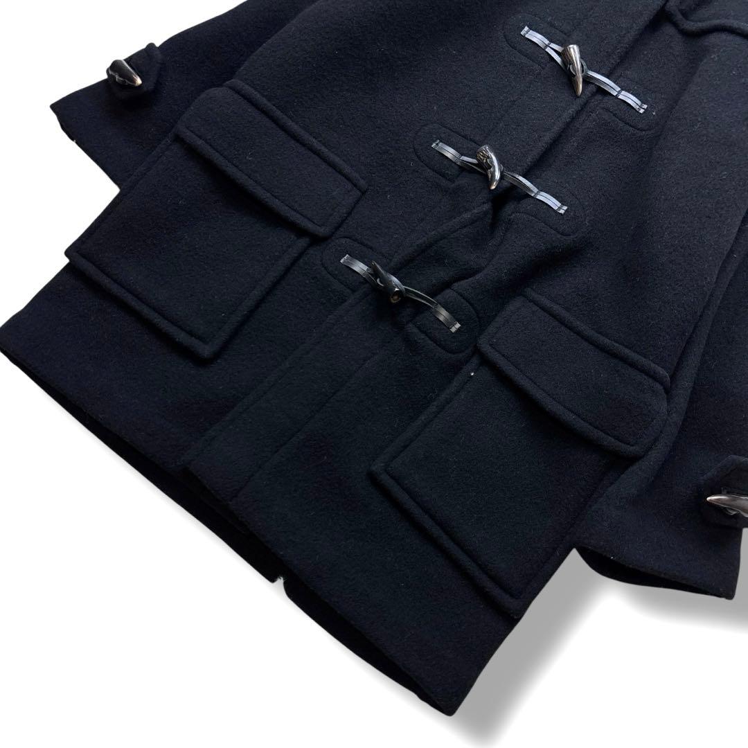 美品 バーバリー ロンドン ダッフルコート ノバチェック トグル 英国製 黒