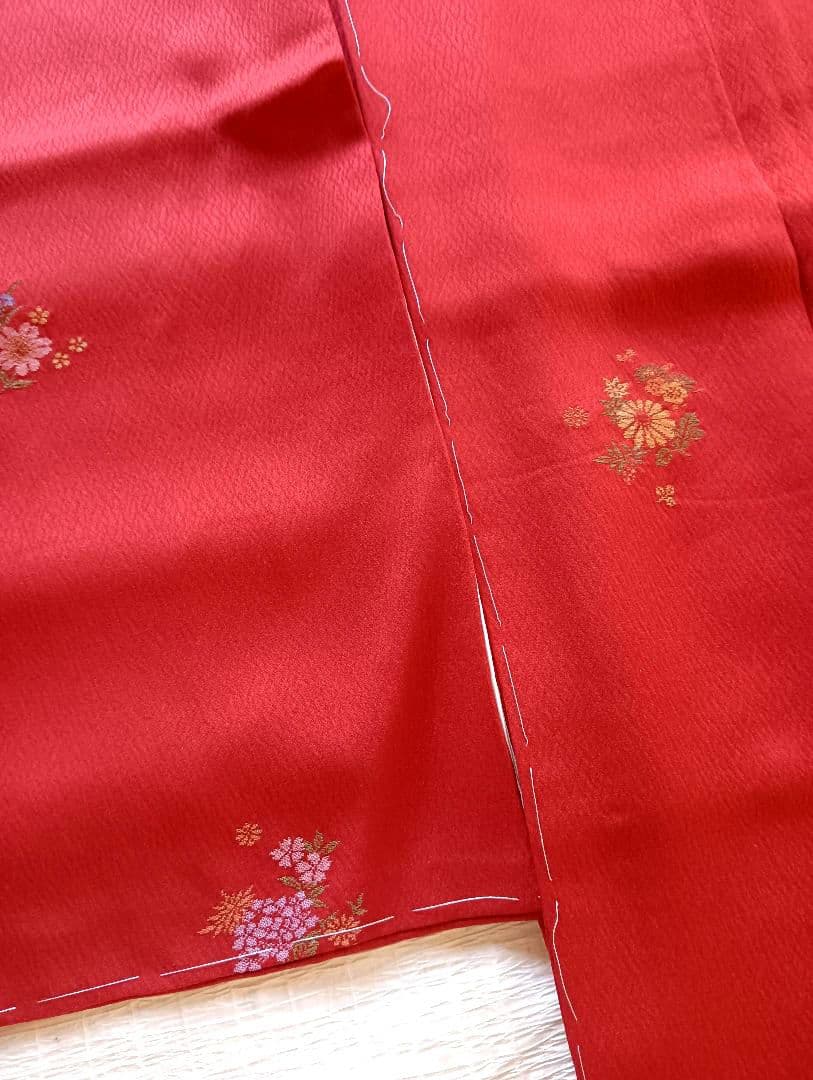 くるみ　トール　未着用振袖 フルセット　赤　無地　丈170 裄70　正絹