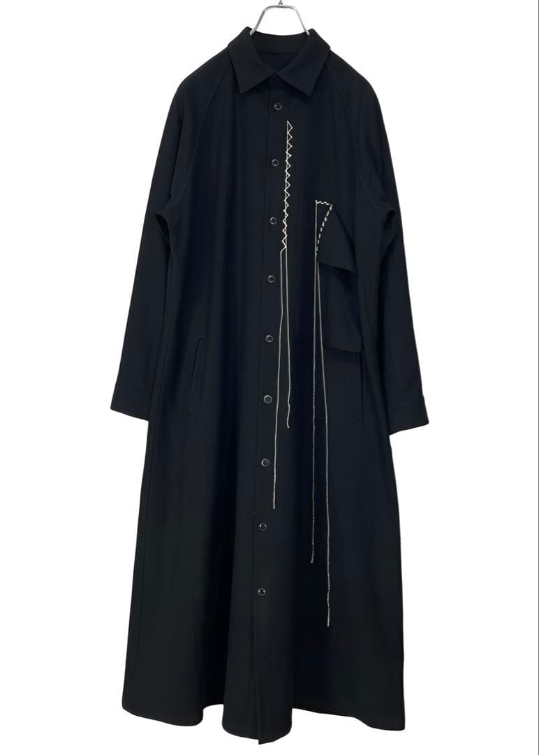 BEBEY's ワイズ 美品 ハンドステッチ シャツドレス 黒1