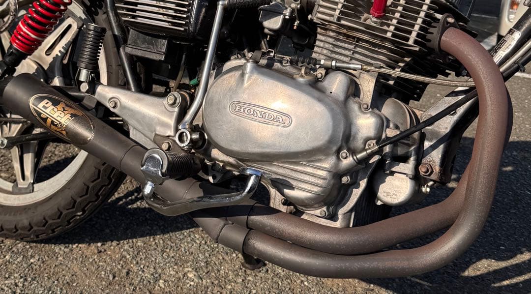 希少　ホーク2 極　サイドクロス　メガホン　マフラー　プリティーレーシング