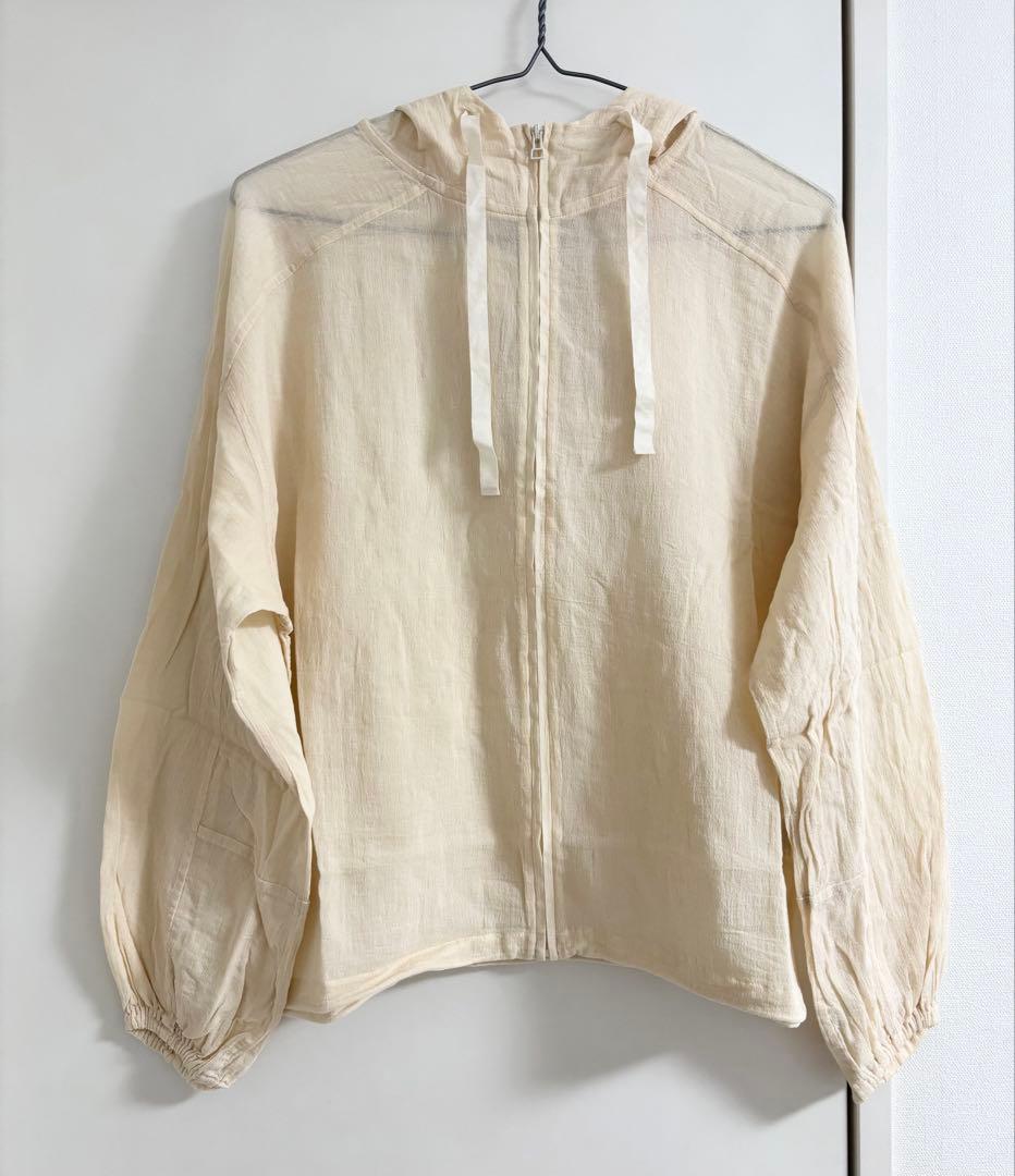 【美品】プリスティン（PRISTINE）ちりめんジップアップパーカー