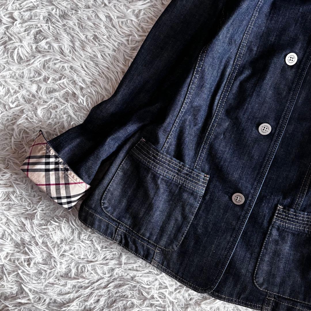 希少 バーバリー ロンドン デニム ジャケット 44 大きいサイズ ノバチェック