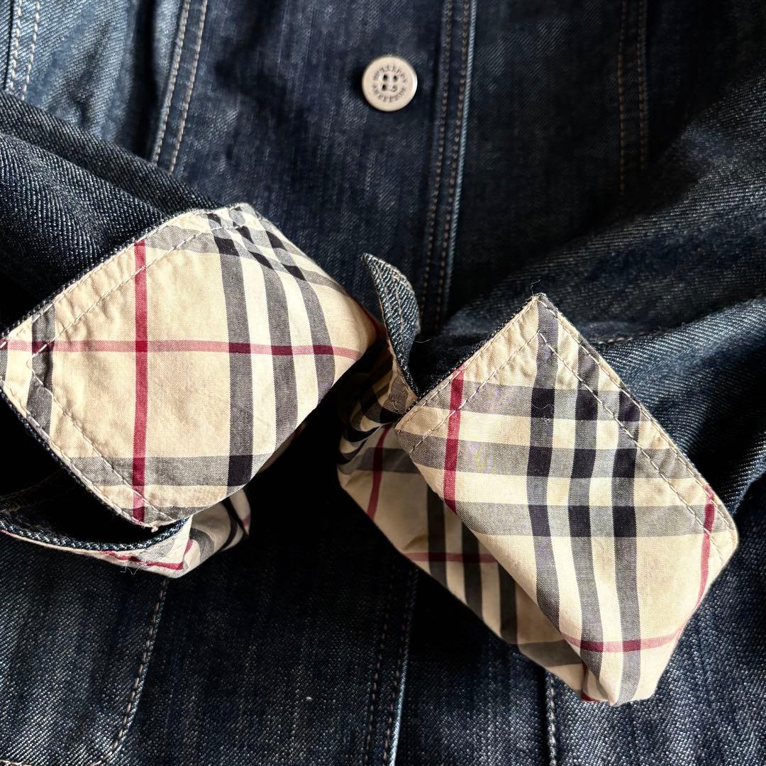 希少 バーバリー ロンドン デニム ジャケット 44 大きいサイズ ノバチェック