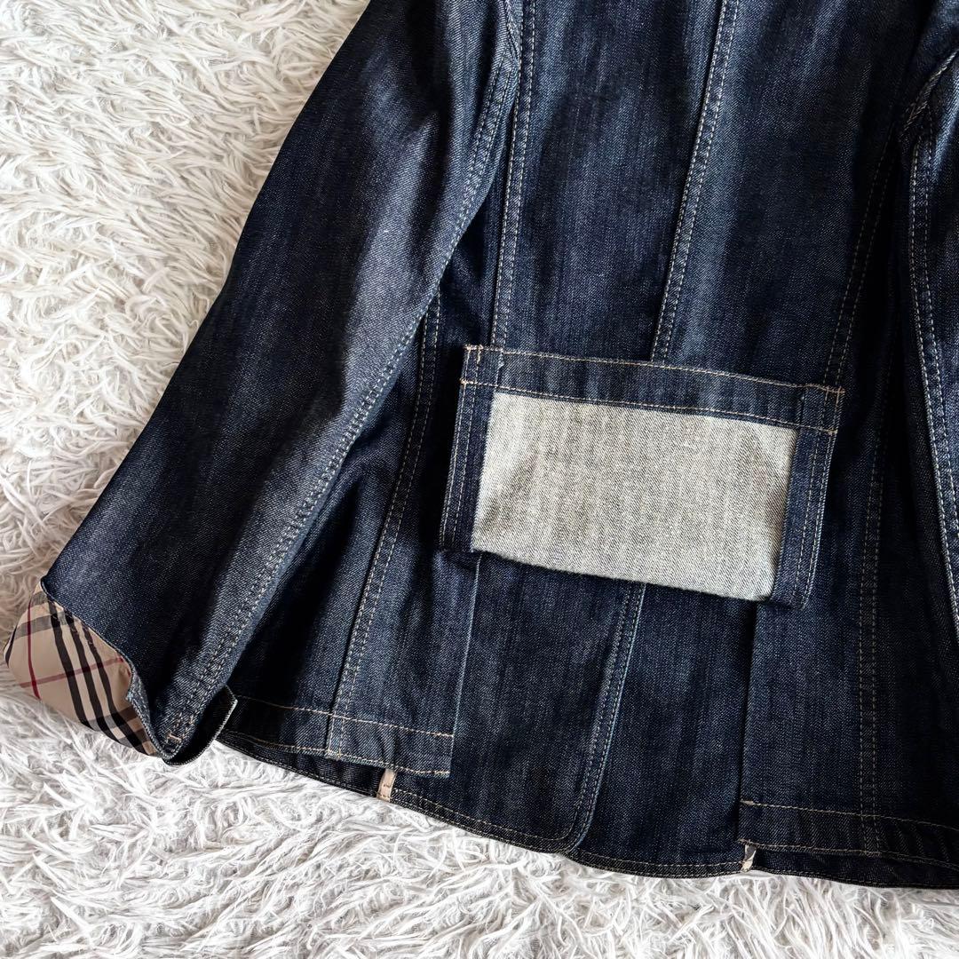 希少 バーバリー ロンドン デニム ジャケット 44 大きいサイズ ノバチェック