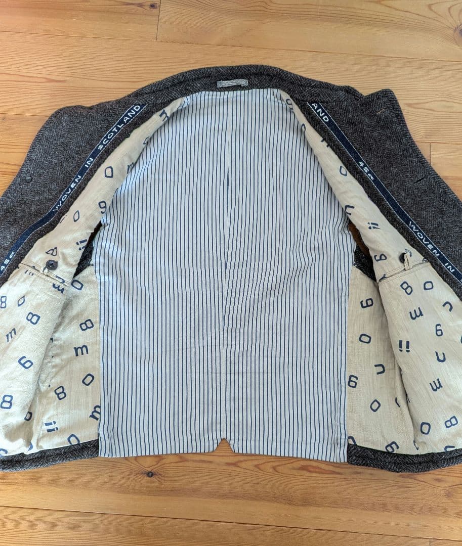 45R ツィードウール スタンドネックベスト 大きめサイズ ユニセックス