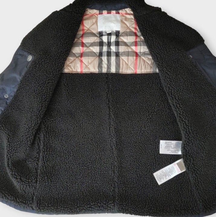 バーバリー　キルティングジャケット　ノバチェック　中綿コート　紺色　160