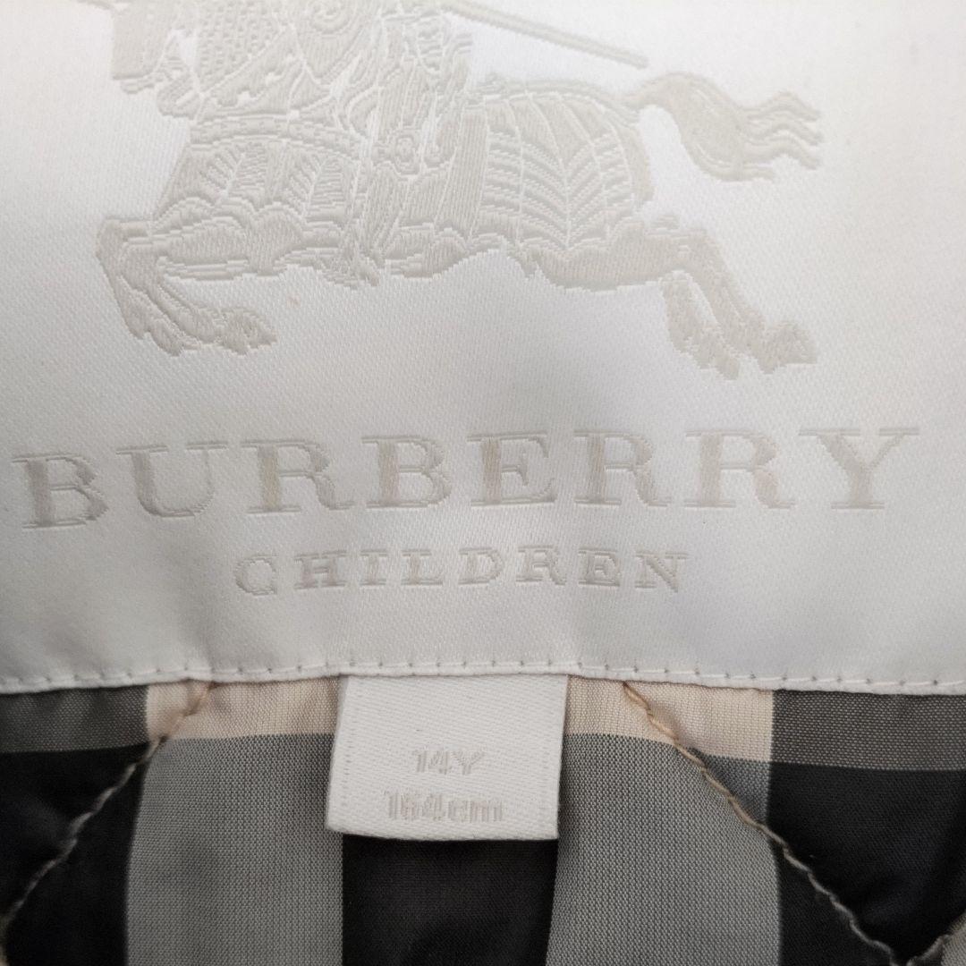 バーバリー　キルティングジャケット　ノバチェック　中綿コート　紺色　160