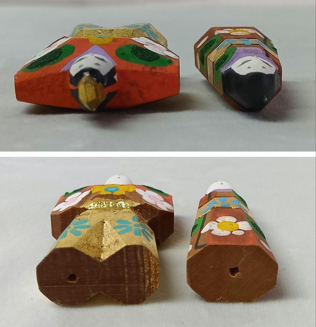 一刀彫　立雛　神泉　御雛　ひな人形　共箱　豆雛人形　ひなまつり　レトロ