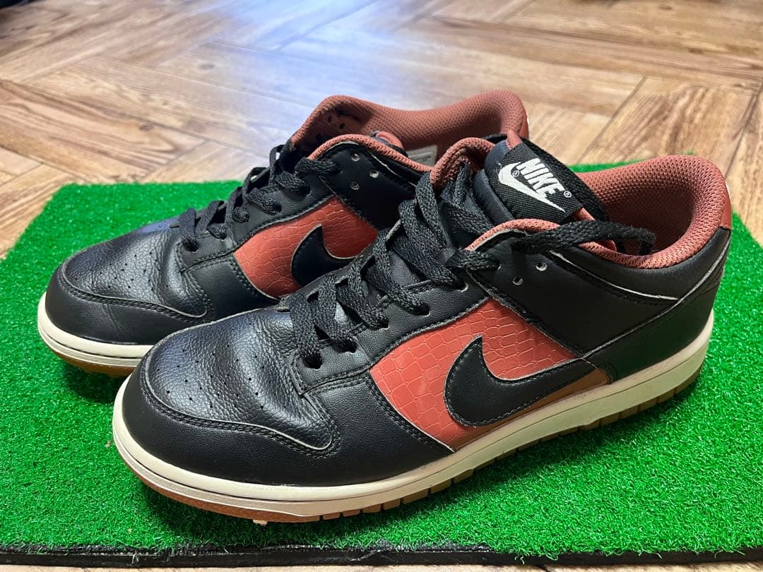 訳ありNike ダンク ゴルフシューズ 黒/茶 替え鋲付き