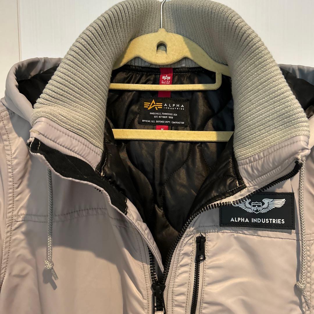 ALPHA INDUSTRIES MA-1ジャケット グレー フード付き
