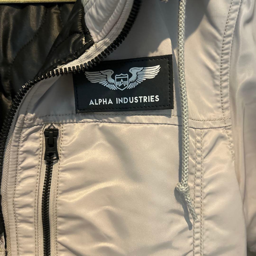 ALPHA INDUSTRIES MA-1ジャケット グレー フード付き