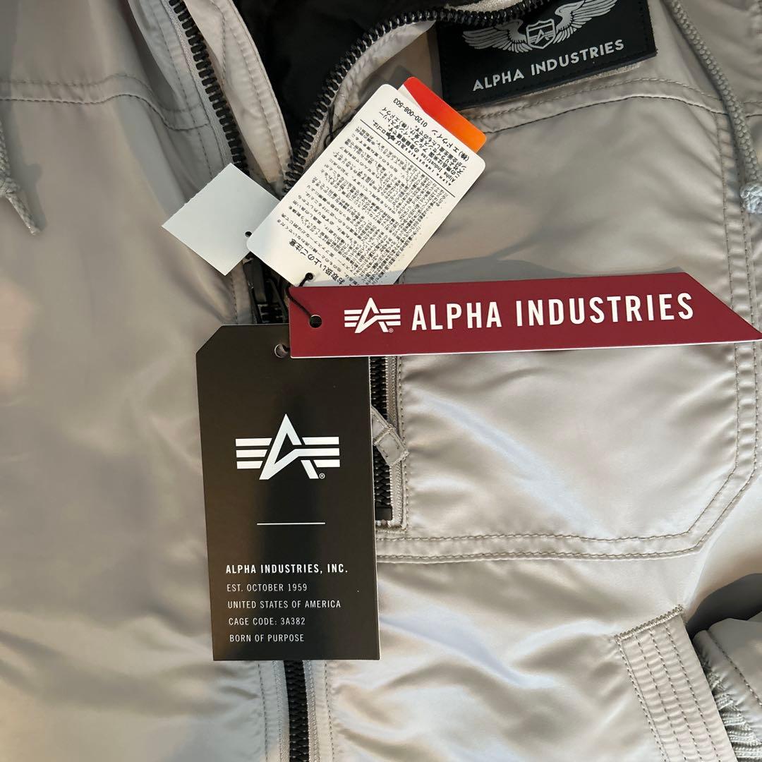 ALPHA INDUSTRIES MA-1ジャケット グレー フード付き