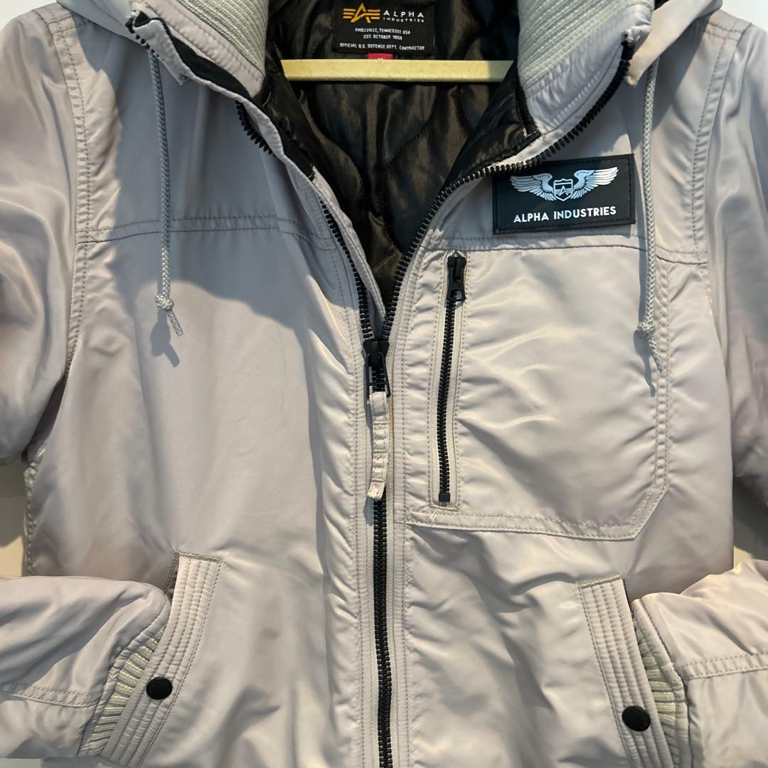 ALPHA INDUSTRIES MA-1ジャケット グレー フード付き